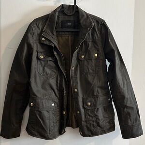 J. Crew Dark Olive Waxed Chore Jacket - Small